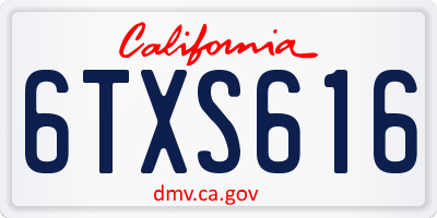 CA license plate 6TXS616