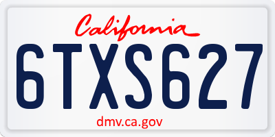 CA license plate 6TXS627