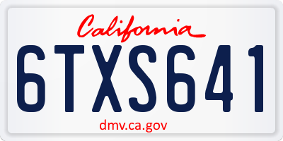 CA license plate 6TXS641