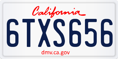 CA license plate 6TXS656