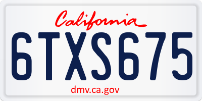 CA license plate 6TXS675