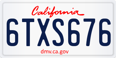 CA license plate 6TXS676