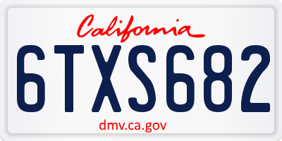 CA license plate 6TXS682