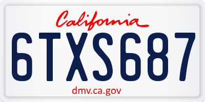 CA license plate 6TXS687