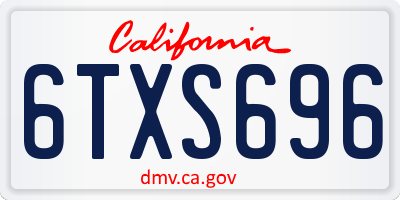 CA license plate 6TXS696