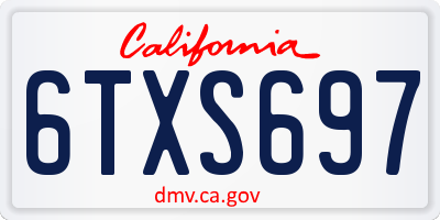 CA license plate 6TXS697