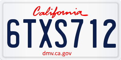 CA license plate 6TXS712
