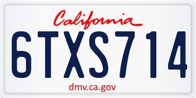 CA license plate 6TXS714