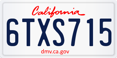 CA license plate 6TXS715