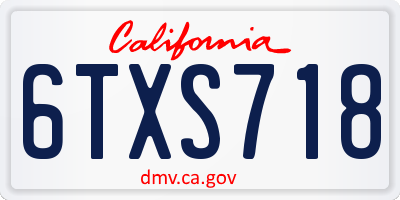 CA license plate 6TXS718