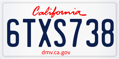 CA license plate 6TXS738