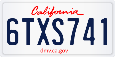 CA license plate 6TXS741