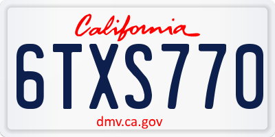 CA license plate 6TXS770