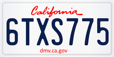CA license plate 6TXS775