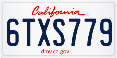CA license plate 6TXS779