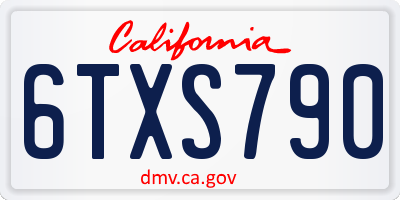 CA license plate 6TXS790