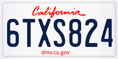 CA license plate 6TXS824