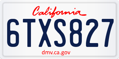 CA license plate 6TXS827