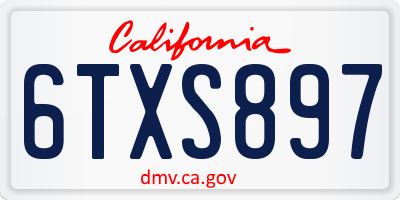 CA license plate 6TXS897