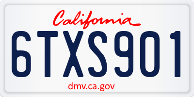 CA license plate 6TXS901