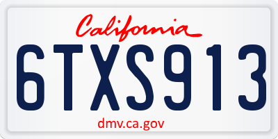 CA license plate 6TXS913
