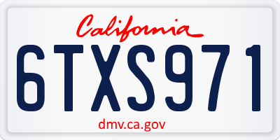 CA license plate 6TXS971