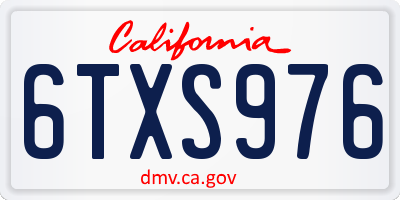 CA license plate 6TXS976