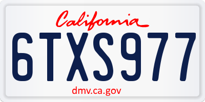 CA license plate 6TXS977