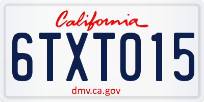 CA license plate 6TXT015