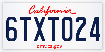 CA license plate 6TXT024