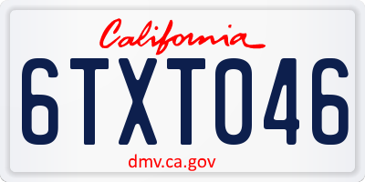 CA license plate 6TXT046