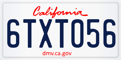 CA license plate 6TXT056