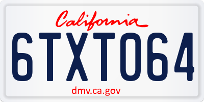 CA license plate 6TXT064