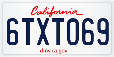 CA license plate 6TXT069