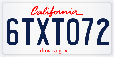 CA license plate 6TXT072