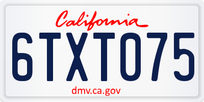 CA license plate 6TXT075