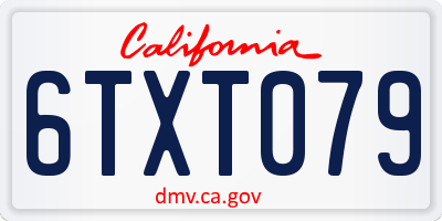 CA license plate 6TXT079