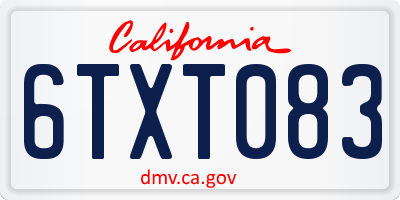 CA license plate 6TXT083