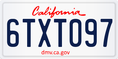 CA license plate 6TXT097