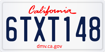 CA license plate 6TXT148