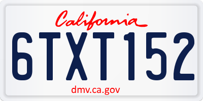 CA license plate 6TXT152