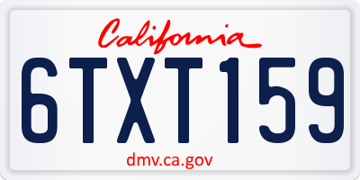 CA license plate 6TXT159