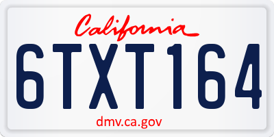 CA license plate 6TXT164