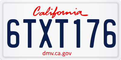 CA license plate 6TXT176