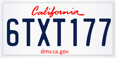 CA license plate 6TXT177