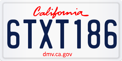 CA license plate 6TXT186