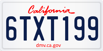 CA license plate 6TXT199