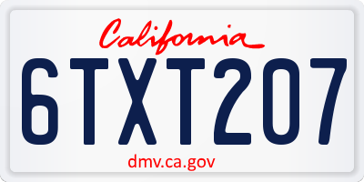 CA license plate 6TXT207
