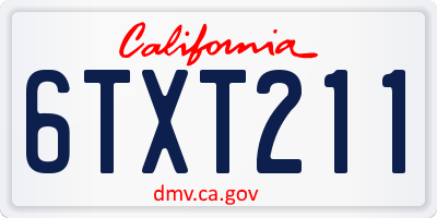 CA license plate 6TXT211