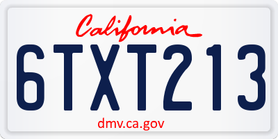 CA license plate 6TXT213
